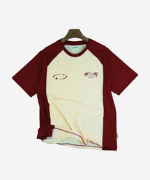 ALEXNAIDEN（アレックスエンエイデン）の「Color block raglan short sleeve T-shirt (cream brick)（Tシャツ/カットソー）」