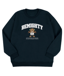 BEMIGHTY（ビーマイティー）の「ダンベルベアオーバーサイズ裏起毛スウェットシャツ[ネイビー]（スウェット）」