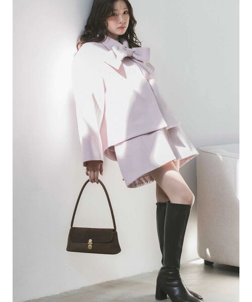 MERCURYDUO(マーキュリーデュオ)の「【セットアップ着用可】ウールベルテッドミニスカート(スカート・レディース・ベビーピンク/アイボリー・SMALL/MEDIUM)」の1枚目の写真