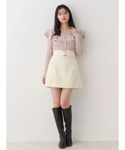 MERCURYDUO(マーキュリーデュオ)の「【セットアップ着用可】ウールベルテッドミニスカート(スカート・レディース・ベビーピンク/アイボリー・SMALL/MEDIUM)」の22枚目の写真