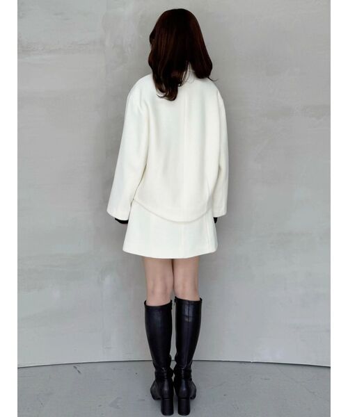 MERCURYDUO(マーキュリーデュオ)の「【セットアップ着用可】ウールベルテッドミニスカート(スカート・レディース・ベビーピンク/アイボリー・SMALL/MEDIUM)」の3枚目の写真