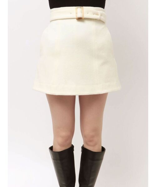 MERCURYDUO(マーキュリーデュオ)の「【セットアップ着用可】ウールベルテッドミニスカート(スカート・レディース・ベビーピンク/アイボリー・SMALL/MEDIUM)」の5枚目の写真