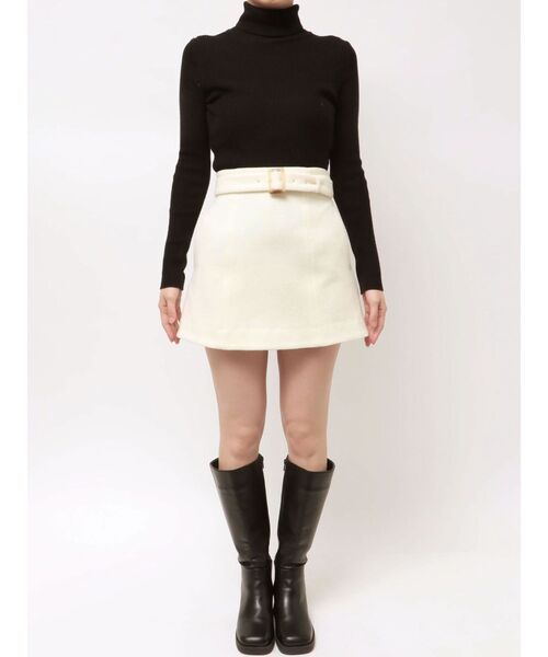 MERCURYDUO(マーキュリーデュオ)の「【セットアップ着用可】ウールベルテッドミニスカート(スカート・レディース・ベビーピンク/アイボリー・SMALL/MEDIUM)」の13枚目の写真