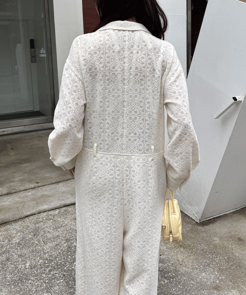 COLLAGE GALLARDAGALANTE（コラージュガリャルダガランテ）の「レースジャンプスーツ（つなぎ/オールインワン・レディース・オフホワイト/ブラック・FREE）」の5枚目の写真