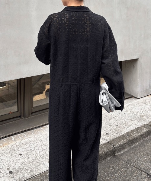 COLLAGE GALLARDAGALANTE（コラージュガリャルダガランテ）の「レースジャンプスーツ（つなぎ/オールインワン・レディース・オフホワイト/ブラック・FREE）」の8枚目の写真