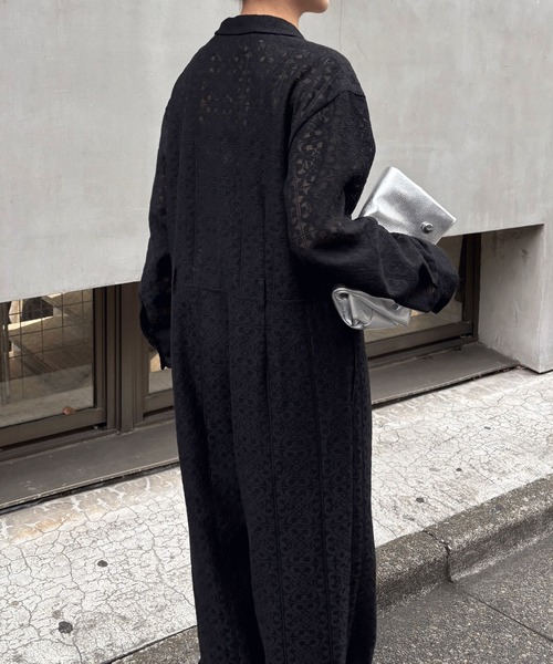 COLLAGE GALLARDAGALANTE（コラージュガリャルダガランテ）の「レースジャンプスーツ（つなぎ/オールインワン・レディース・オフホワイト/ブラック・FREE）」の9枚目の写真