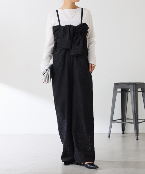 COLLAGE GALLARDAGALANTE（コラージュガリャルダガランテ）の「レースジャンプスーツ（つなぎ/オールインワン・レディース・オフホワイト/ブラック・FREE）」の17枚目の写真