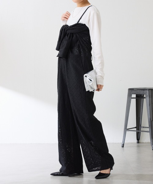 COLLAGE GALLARDAGALANTE（コラージュガリャルダガランテ）の「レースジャンプスーツ（つなぎ/オールインワン・レディース・オフホワイト/ブラック・FREE）」の18枚目の写真