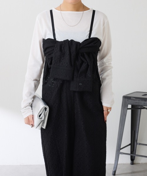 COLLAGE GALLARDAGALANTE（コラージュガリャルダガランテ）の「レースジャンプスーツ（つなぎ/オールインワン・レディース・オフホワイト/ブラック・FREE）」の19枚目の写真