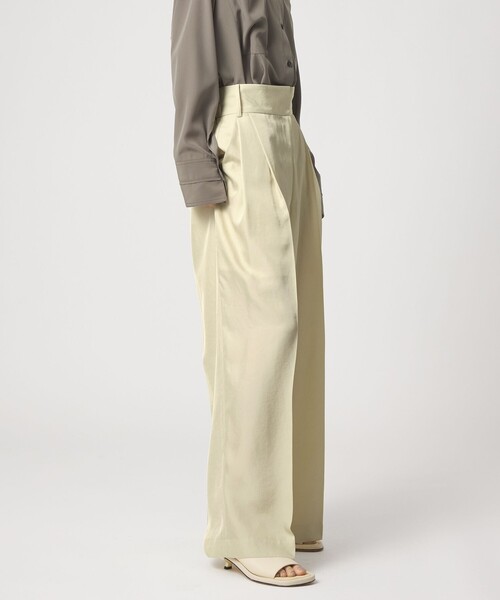 EMMEL REFINES(エメルリファインズ)の「<EMMEL REFINES>EM LT/ツイル 2タック トロミパンツ(スラックス・レディース・ブラック/ライム・S/M)」の7枚目の写真