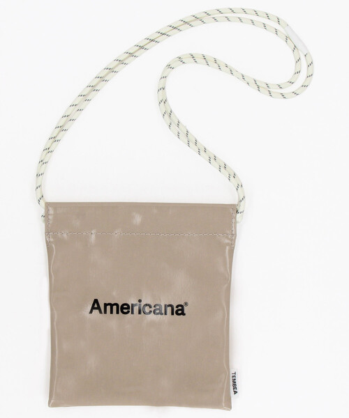 FREAK'S STORE(フリークスストア)の「Americana/アメリカーナ TEMBEA 別注 PVC コーティング 巾着バッグ(ショルダーバッグ・レディース・ホワイト/オリーブ/ベージュ・ONE SIZE)」の4枚目の写真