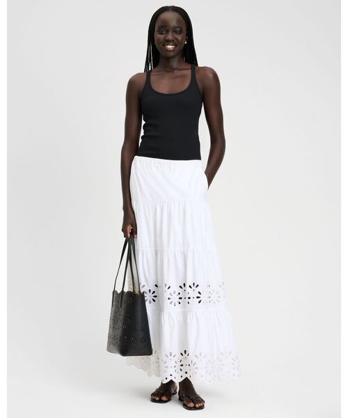 kate spade new york(ケイトスペード ニューヨーク)の「デイジー アイレット ティアード マキシ スカート(スカート・レディース・ホワイト・MEDIUM/SMALL)」の3枚目の写真