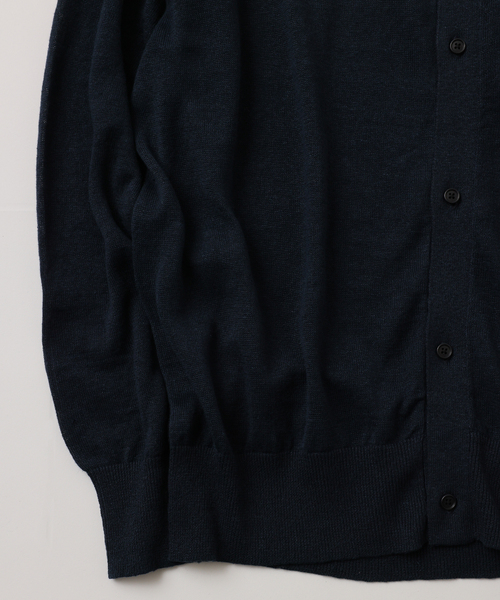 UNFOLLOW（アンフォロー）の「【FOLL / フォル】summer linen wardrobe cardigan（カーディガン/ボレロ・メンズ・ホワイト/ネイビー・2/3）」の4枚目の写真