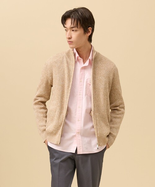 J.PRESS(ジェイプレス)の「【麻のように涼しい】ギマコットンフルジップ カーディガン(カーディガン/ボレロ・メンズ・ライトグレー系/ネイビー系/サックスブルー系/ベージュ系・X-LARGE/LARGE/MEDIUM)」の2枚目の写真