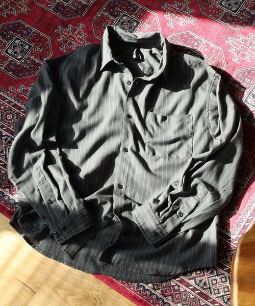 SUGGESTION（サジェッション）の「SUGGESTION 先染め RG長袖シャツ（シャツ/ブラウス・メンズ・ブラック系/ホワイト/チャコールグレー/ブルー/ブラック/アイボリー・M/L/LL）」の5枚目の写真