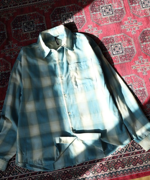 SUGGESTION（サジェッション）の「SUGGESTION 先染め RG長袖シャツ（シャツ/ブラウス・メンズ・ブラック系/ホワイト/チャコールグレー/ブルー/ブラック/アイボリー・M/L/LL）」の20枚目の写真