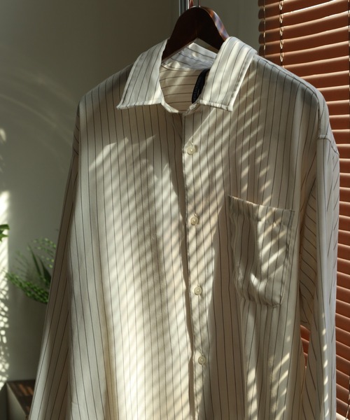 SUGGESTION（サジェッション）の「SUGGESTION 先染め RG長袖シャツ（シャツ/ブラウス・メンズ・ブラック系/ホワイト/チャコールグレー/ブルー/ブラック/アイボリー・M/L/LL）」の10枚目の写真