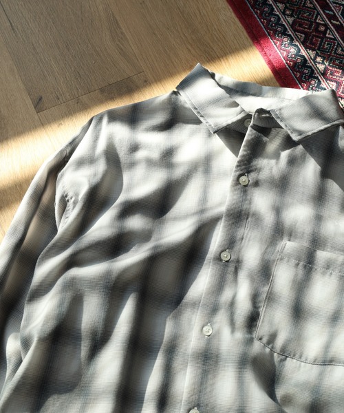 SUGGESTION（サジェッション）の「SUGGESTION 先染め RG長袖シャツ（シャツ/ブラウス・メンズ・ブラック系/ホワイト/チャコールグレー/ブルー/ブラック/アイボリー・M/L/LL）」の7枚目の写真