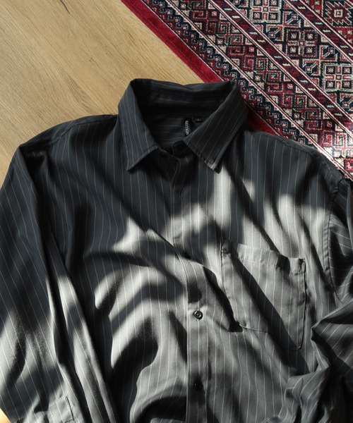 SUGGESTION（サジェッション）の「SUGGESTION 先染め RG長袖シャツ（シャツ/ブラウス・メンズ・ブラック系/ホワイト/チャコールグレー/ブルー/ブラック/アイボリー・M/L/LL）」の17枚目の写真