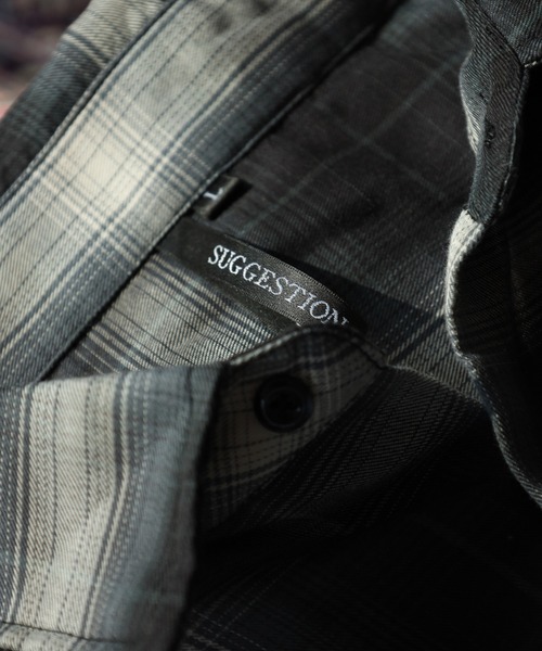 SUGGESTION（サジェッション）の「SUGGESTION 先染め RG長袖シャツ（シャツ/ブラウス・メンズ・ブラック系/ホワイト/チャコールグレー/ブルー/ブラック/アイボリー・M/L/LL）」の16枚目の写真