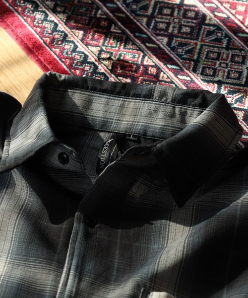 SUGGESTION（サジェッション）の「SUGGESTION 先染め RG長袖シャツ（シャツ/ブラウス・メンズ・ブラック系/ホワイト/チャコールグレー/ブルー/ブラック/アイボリー・M/L/LL）」の15枚目の写真