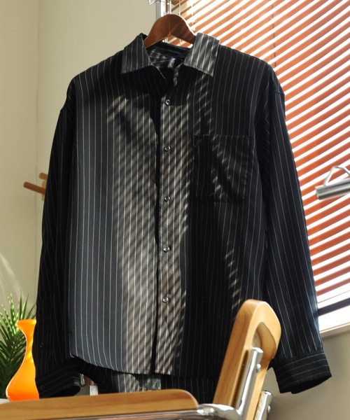 SUGGESTION（サジェッション）の「SUGGESTION 先染め RG長袖シャツ（シャツ/ブラウス・メンズ・ブラック系/ホワイト/チャコールグレー/ブルー/ブラック/アイボリー・M/L/LL）」の11枚目の写真