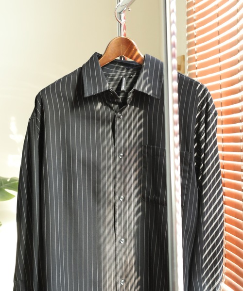 SUGGESTION（サジェッション）の「SUGGESTION 先染め RG長袖シャツ（シャツ/ブラウス・メンズ・ブラック系/ホワイト/チャコールグレー/ブルー/ブラック/アイボリー・M/L/LL）」の12枚目の写真