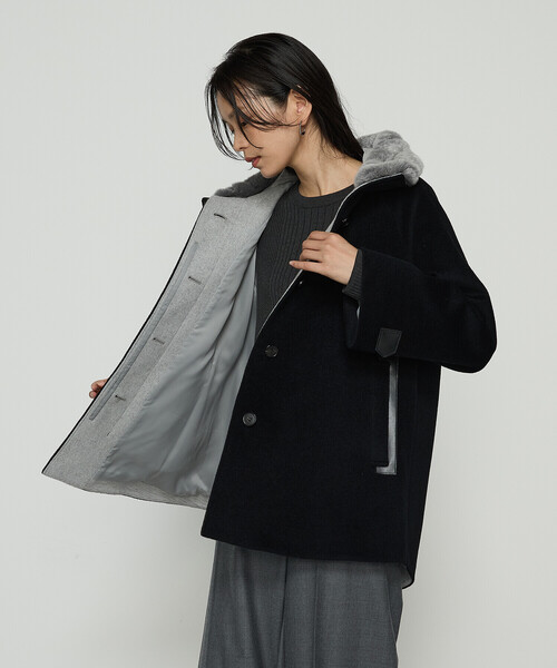 K.T KIYOKO TAKASE（キヨコタカセ）の「〔 Sサイズ 〕 アンゴラウール ・Aラインショートコート（その他アウター・レディース・キナリ・5号）」の12枚目の写真