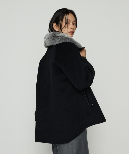 K.T KIYOKO TAKASE（キヨコタカセ）の「〔 Sサイズ 〕 アンゴラウール ・Aラインショートコート（その他アウター・レディース・キナリ・5号）」の14枚目の写真