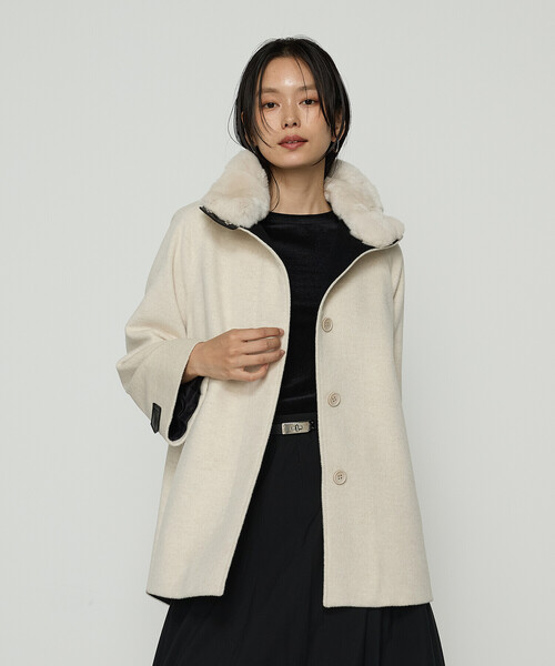 K.T KIYOKO TAKASE（キヨコタカセ）の「〔 Sサイズ 〕 アンゴラウール ・Aラインショートコート（その他アウター・レディース・キナリ・5号）」の17枚目の写真