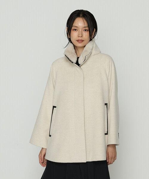 K.T KIYOKO TAKASE（キヨコタカセ）の「〔 Sサイズ 〕 アンゴラウール ・Aラインショートコート（その他アウター・レディース・キナリ・5号）」の20枚目の写真