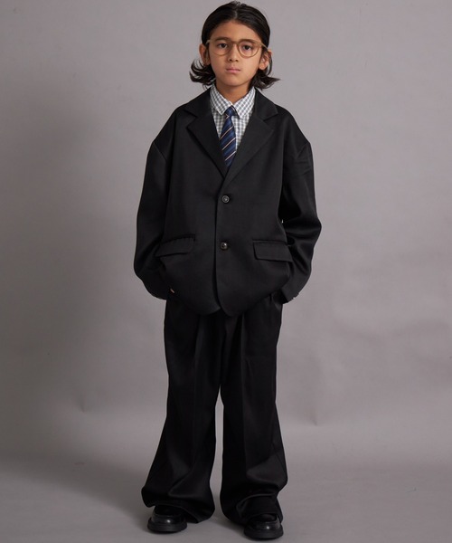 PAIRMANON STREET（ペアマノンストリート）の「【オケージョン対応】テーラードジャケット セットアップ【PAIRMANON STREET】（スーツセット・キッズ・グレー/ブラック・100/110/120/130/140/150/160）」の3枚目の写真