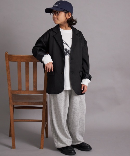 PAIRMANON STREET（ペアマノンストリート）の「【オケージョン対応】テーラードジャケット セットアップ【PAIRMANON STREET】（スーツセット・キッズ・グレー/ブラック・100/110/120/130/140/150/160）」の8枚目の写真