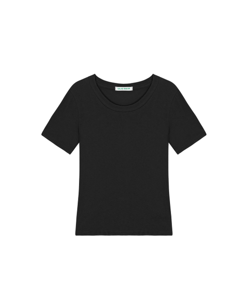 SALAD BAGUNI(サラダバグニ)の「Soft u-neck signature tee - black(Tシャツ/カットソー・レディース・その他・FREE)」の1枚目の写真