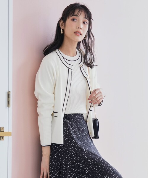 ANY SIS（エニィスィス）の「【花粉リリース】ラインポイント カーディガン（カーディガン/ボレロ・レディース・ホワイト系/ライトグリーン系/ネイビー系・MEDIUM）」の7枚目の写真