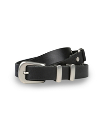 BESLOW（ビースロー）の「SQUARE RING SLIM LEATHER BELT BLACK（ベルト）」