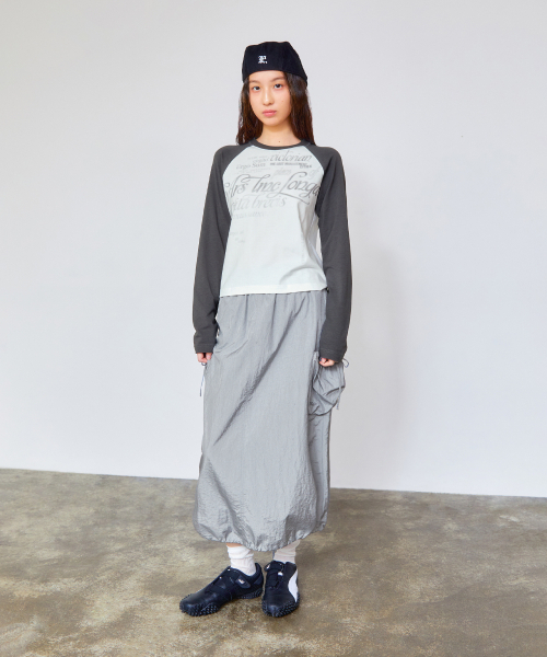 LMCの「WM RIBBON NYLON LONG SKIRT light gray(スカート・レディース・その他・S/M)」の2枚目の写真