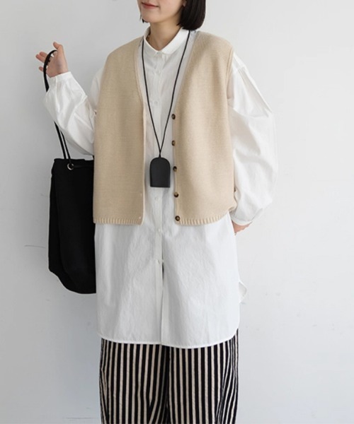 ONEP STAR(ワンピスター)の「スタンドカラー×ロングシャツ(シャツ/ブラウス・レディース・ホワイト・MEDIUM/X-LARGE/LARGE)」の5枚目の写真