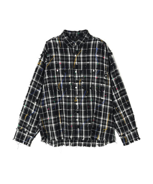 DANKE SCHON（ダンケシェーン）の「DankeSchon/ダンケシェーン/DAMAGE PAINT CHECK L/S SHIRTS（シャツ/ブラウス・メンズ・ブラック/ベージュ・M/L）」の12枚目の写真