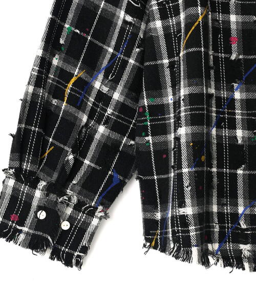 DANKE SCHON（ダンケシェーン）の「DankeSchon/ダンケシェーン/DAMAGE PAINT CHECK L/S SHIRTS（シャツ/ブラウス・メンズ・ブラック/ベージュ・M/L）」の15枚目の写真