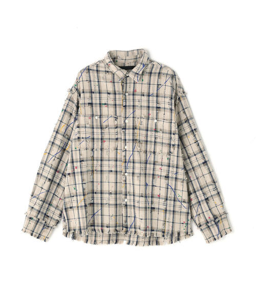 DANKE SCHON（ダンケシェーン）の「DankeSchon/ダンケシェーン/DAMAGE PAINT CHECK L/S SHIRTS（シャツ/ブラウス・メンズ・ブラック/ベージュ・M/L）」の18枚目の写真