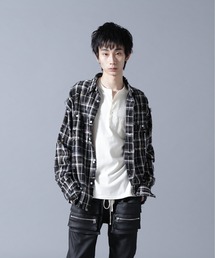 DANKE SCHON | DankeSchon/ダンケシェーン/DAMAGE PAINT CHECK L/S SHIRTS(シャツ/ブラウス)