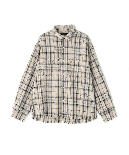 DANKE SCHON（ダンケシェーン）の「DankeSchon/ダンケシェーン/DAMAGE PAINT CHECK L/S SHIRTS（シャツ/ブラウス・メンズ・ブラック/ベージュ・M/L）」の11枚目の写真