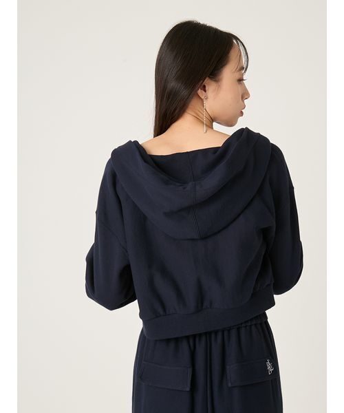 FRAY I.D（フレイアイディー）の「【FRAY I.D｜Champion】リバースウィーブショートフーディ（スウェット・レディース・オフホワイト/ピンク/ネイビー・F）」の5枚目の写真