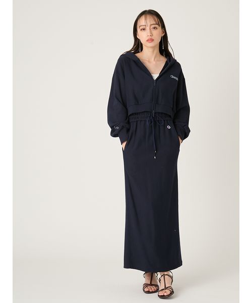 FRAY I.D（フレイアイディー）の「【FRAY I.D｜Champion】リバースウィーブショートフーディ（スウェット・レディース・オフホワイト/ピンク/ネイビー・F）」の8枚目の写真