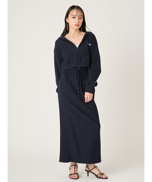 FRAY I.D（フレイアイディー）の「【FRAY I.D｜Champion】リバースウィーブショートフーディ（スウェット・レディース・オフホワイト/ピンク/ネイビー・F）」の9枚目の写真