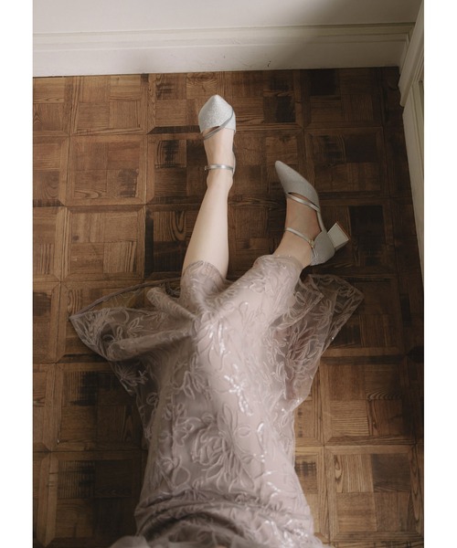 Dorry Doll（ドリードール）の「フラワーレースセットドレス（ドレス・レディース・グレイッシュベージュ/チャコール/グリーン・MEDIUM/SMALL/LARGE）」の4枚目の写真