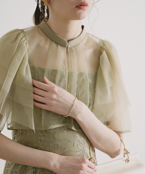 Dorry Doll（ドリードール）の「フラワーレースセットドレス（ドレス・レディース・グレイッシュベージュ/チャコール/グリーン・MEDIUM/SMALL/LARGE）」の8枚目の写真