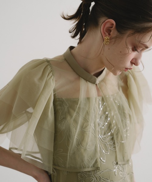 Dorry Doll（ドリードール）の「フラワーレースセットドレス（ドレス・レディース・グレイッシュベージュ/チャコール/グリーン・MEDIUM/SMALL/LARGE）」の10枚目の写真