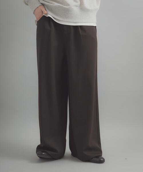 SENSE OF PLACE by URBAN RESEARCH（センスオブプレイスバイアーバンリサーチ）の「ラウンドポケットワンタックワイドスラックス（その他パンツ・メンズ・ブラウン/ネイビー・LARGE/MEDIUM）」の3枚目の写真